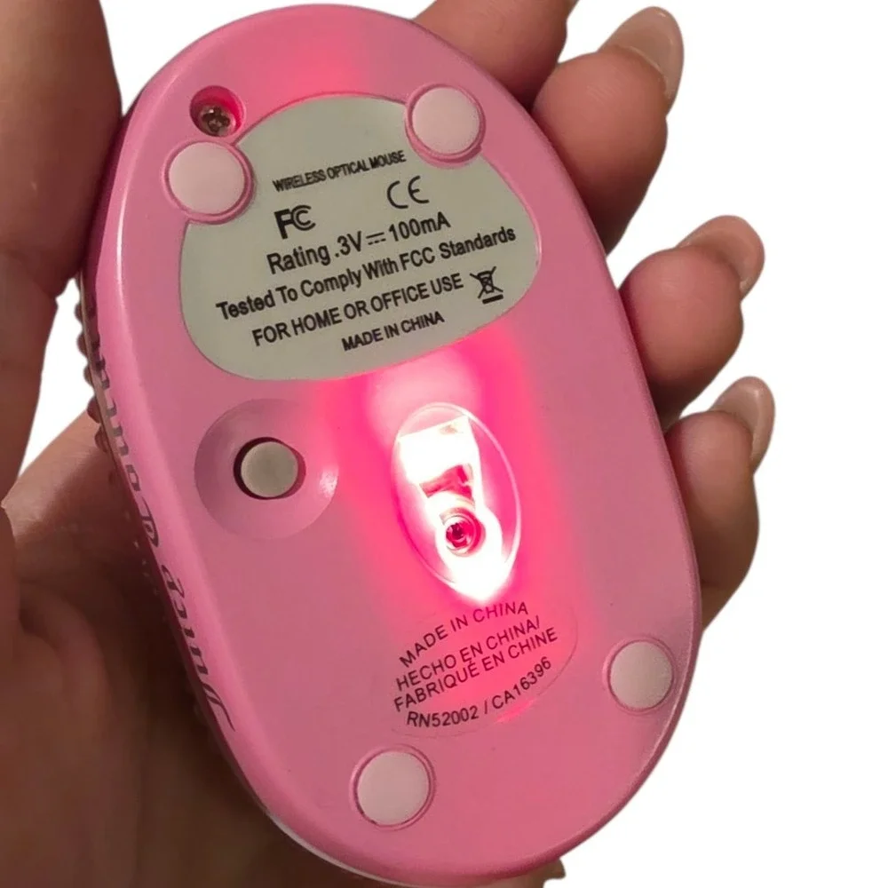 Juicy Couture Pink Rhinestone Wireless Optical Bling Computer Mouse Y2K Rare